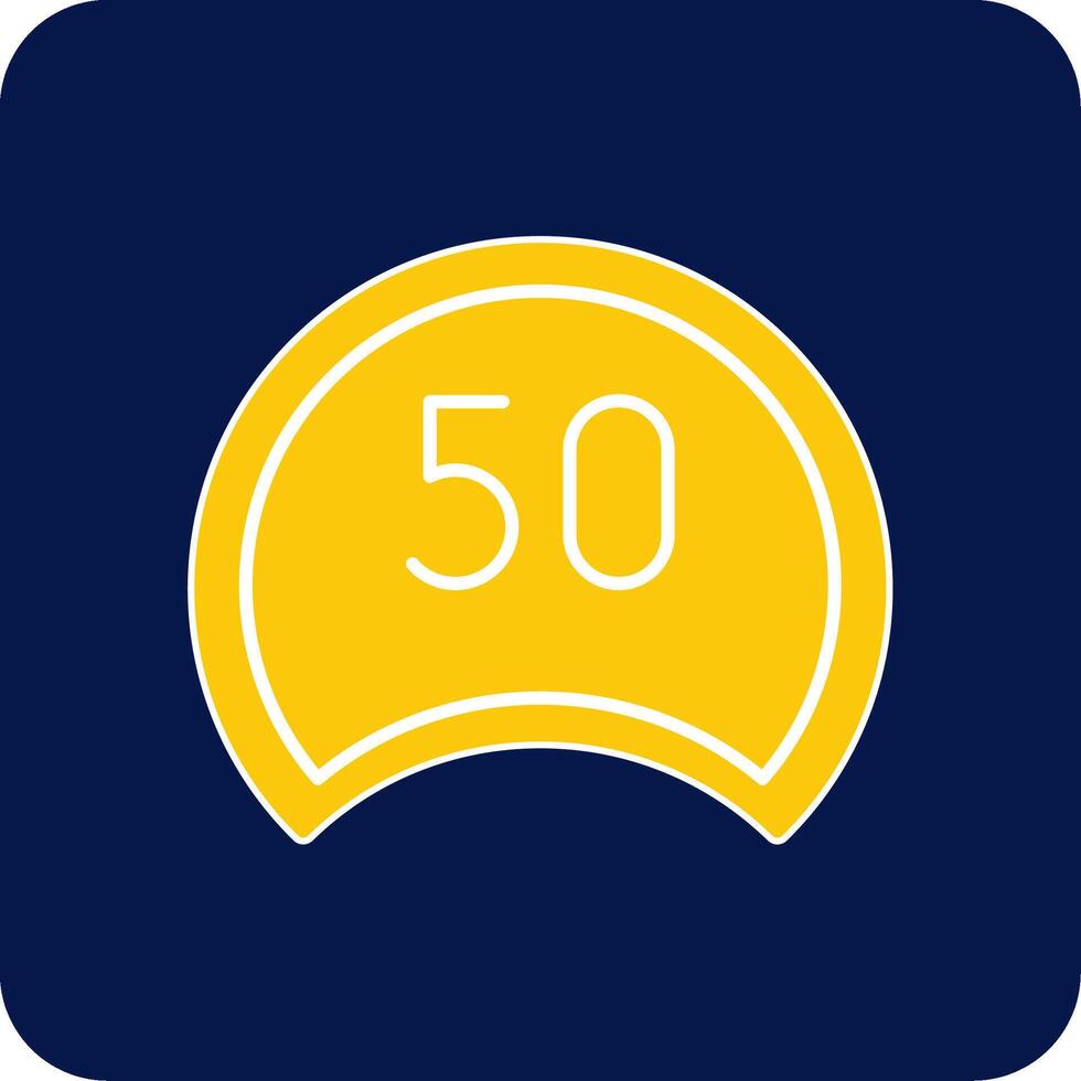Speed Limit Glyph Square Two Color Icon vector