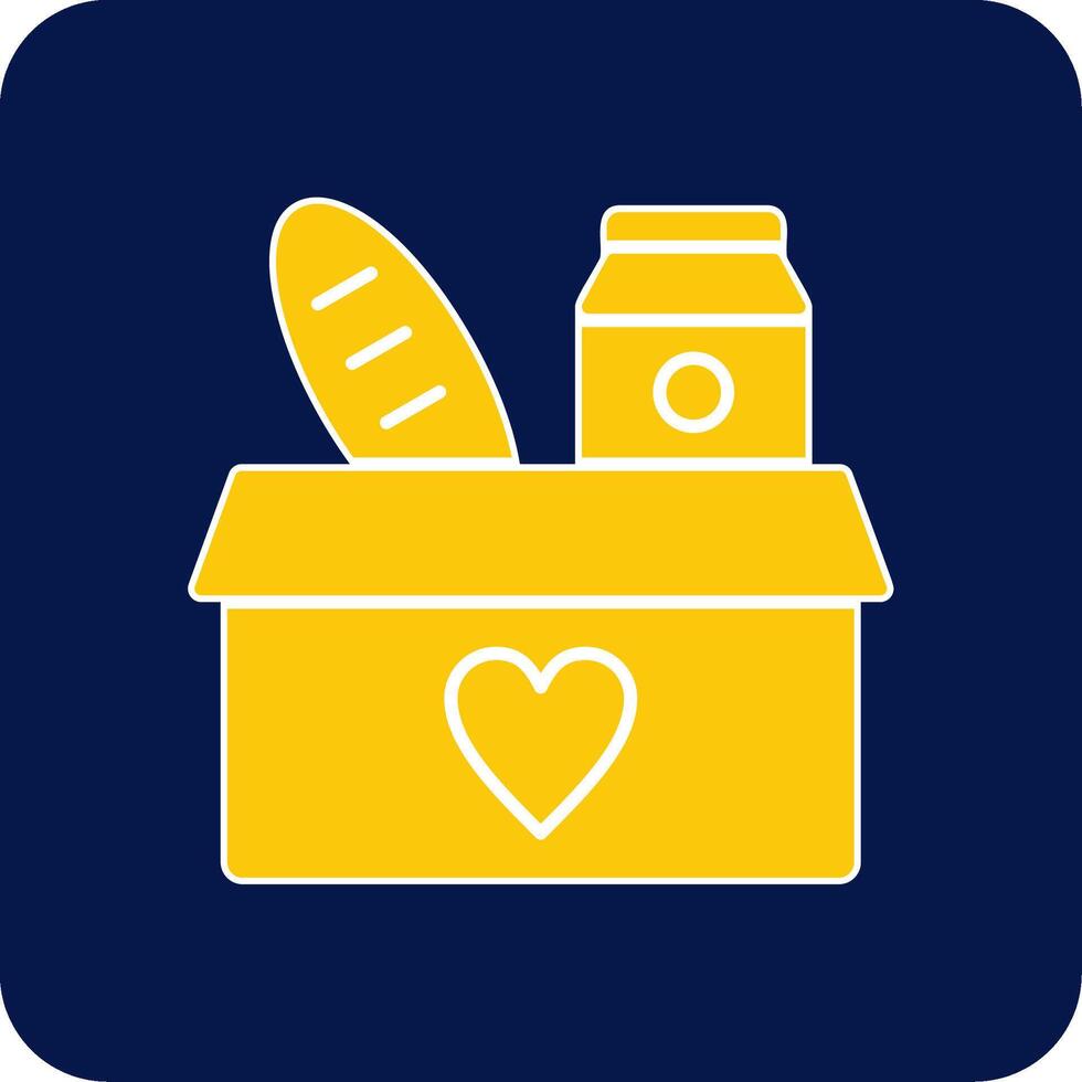 Food Donation Glyph Square Two Color Icon vector