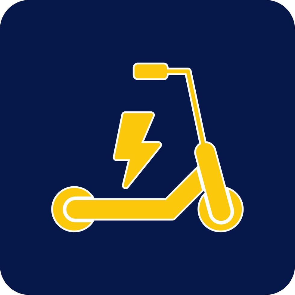 Electric Scooter Glyph Square Two Color Icon vector