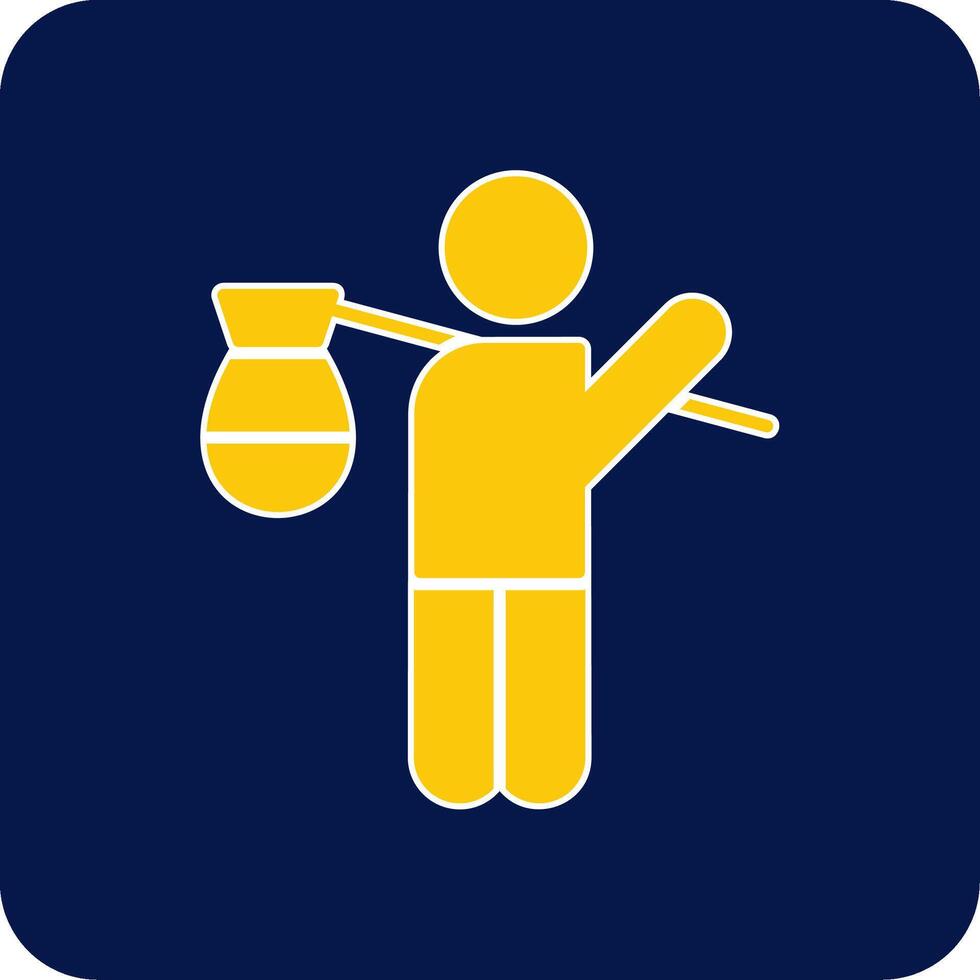 Refugee Glyph Square Two Color Icon vector