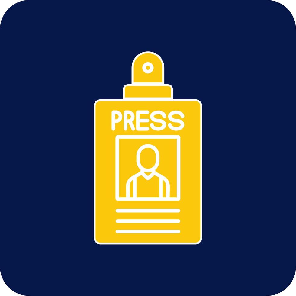 Press Pass Glyph Square Two Color Icon vector