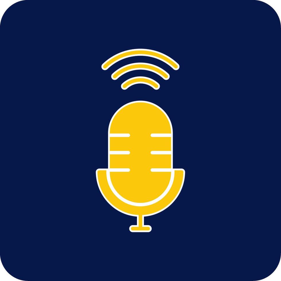 Voice Assistant Glyph Square Two Color Icon vector