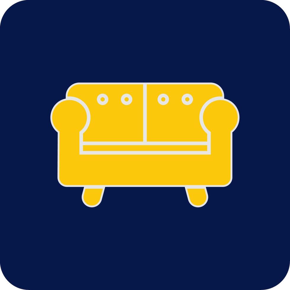 Sofa Glyph Square Two Color Icon vector