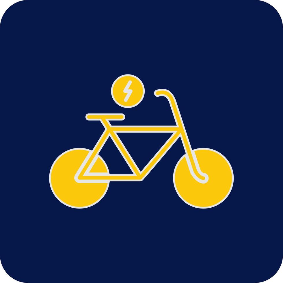 Electric Bicycle Glyph Square Two Color Icon vector