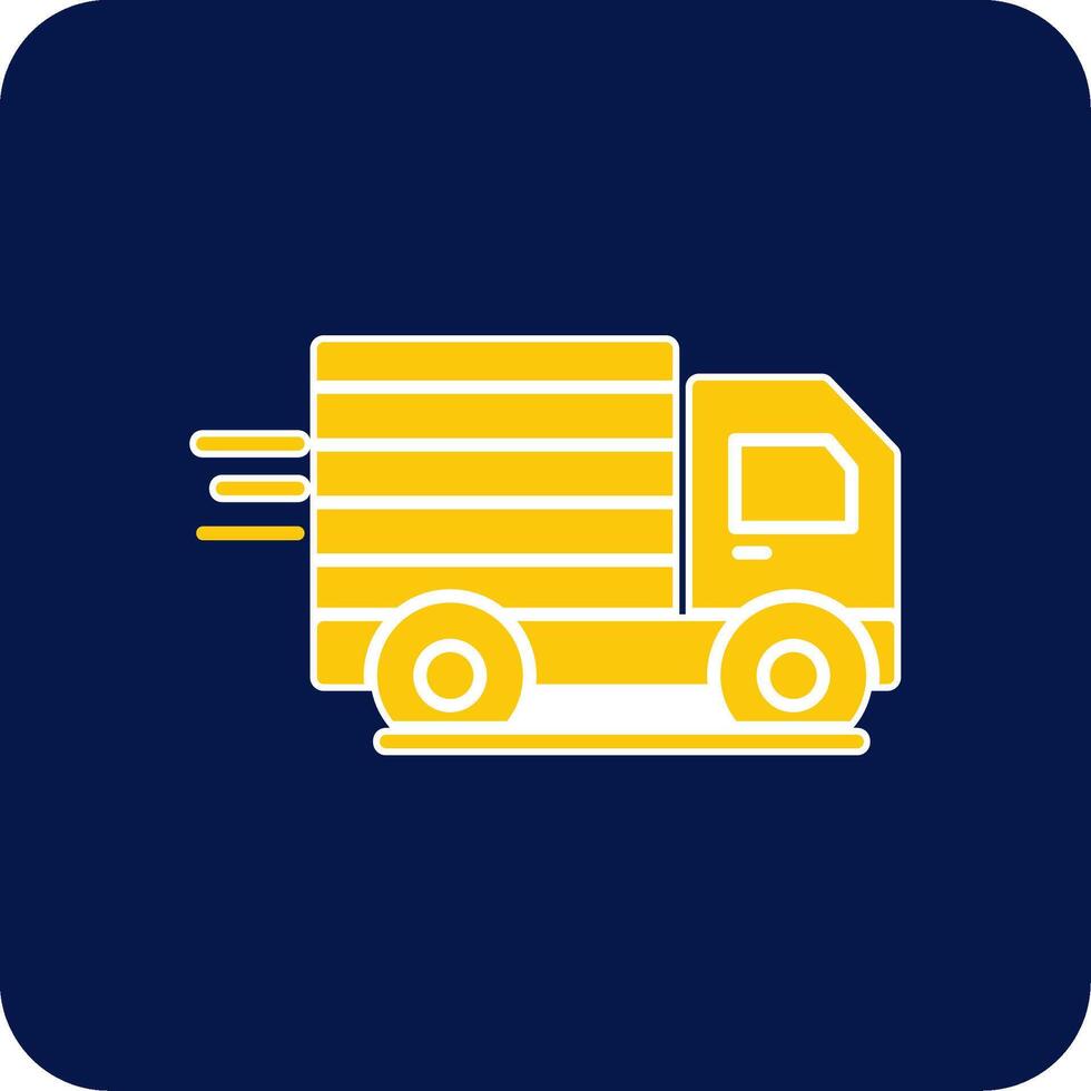 Cargo Truck Glyph Square Two Color Icon vector