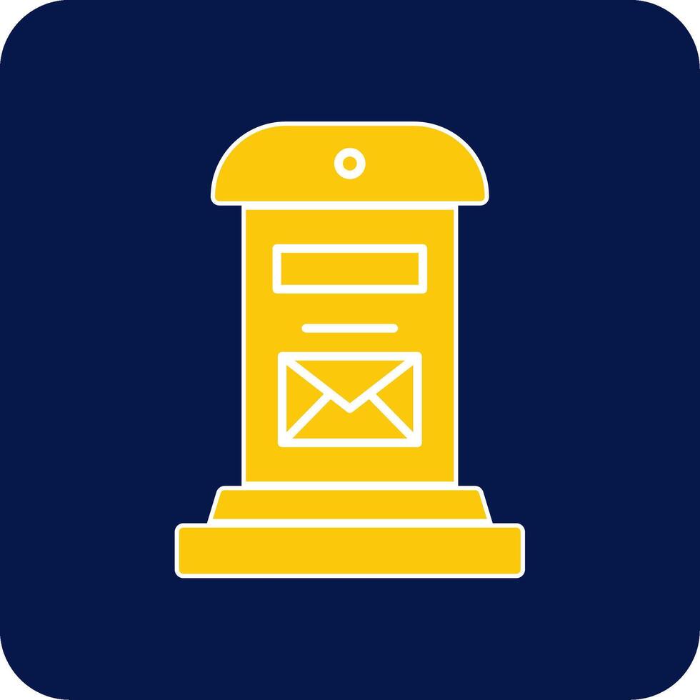 Letter Box Glyph Square Two Color Icon vector