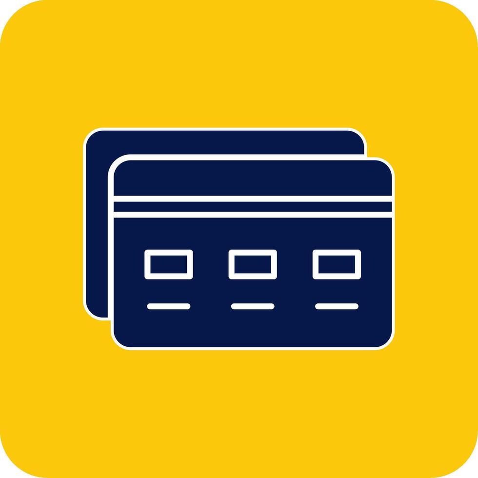 Bank Card Glyph Square Two Color Icon vector