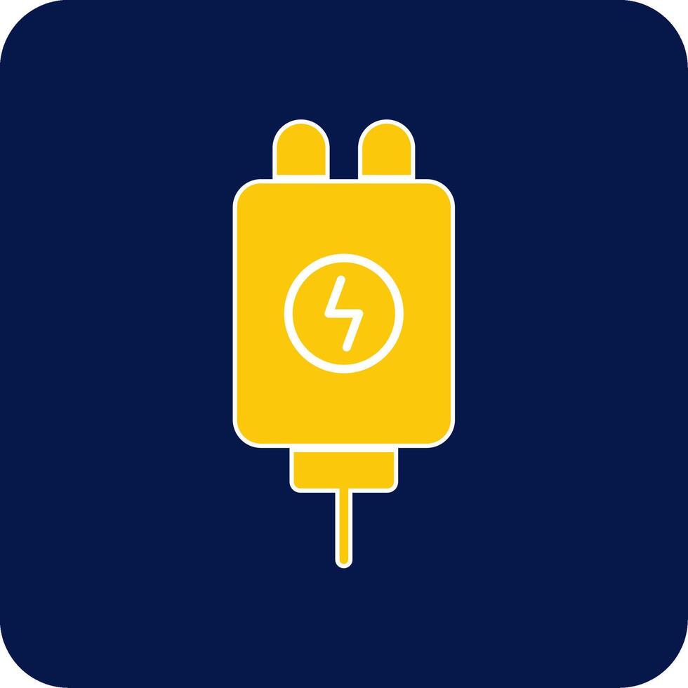 Adapter Glyph Square Two Color Icon vector