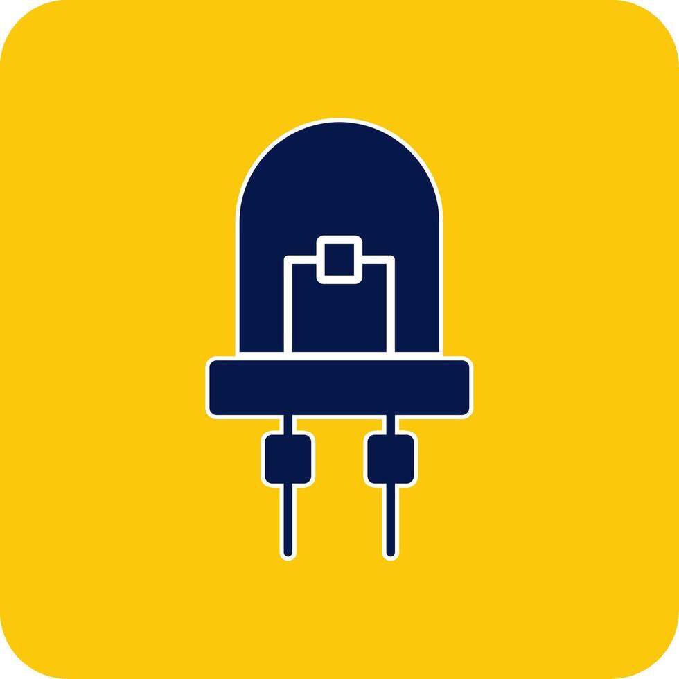 Diode Glyph Square Two Color Icon vector