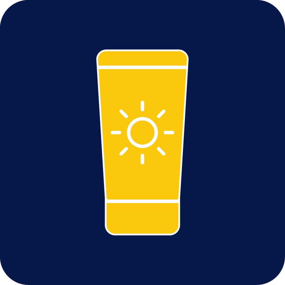 Sun Cream Glyph Square Two Color Icon vector