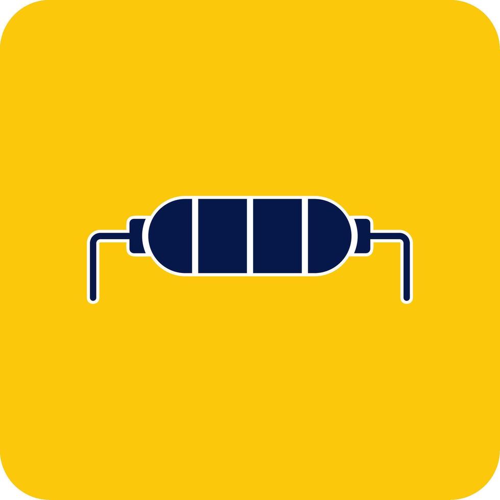 Resistor Glyph Square Two Color Icon vector