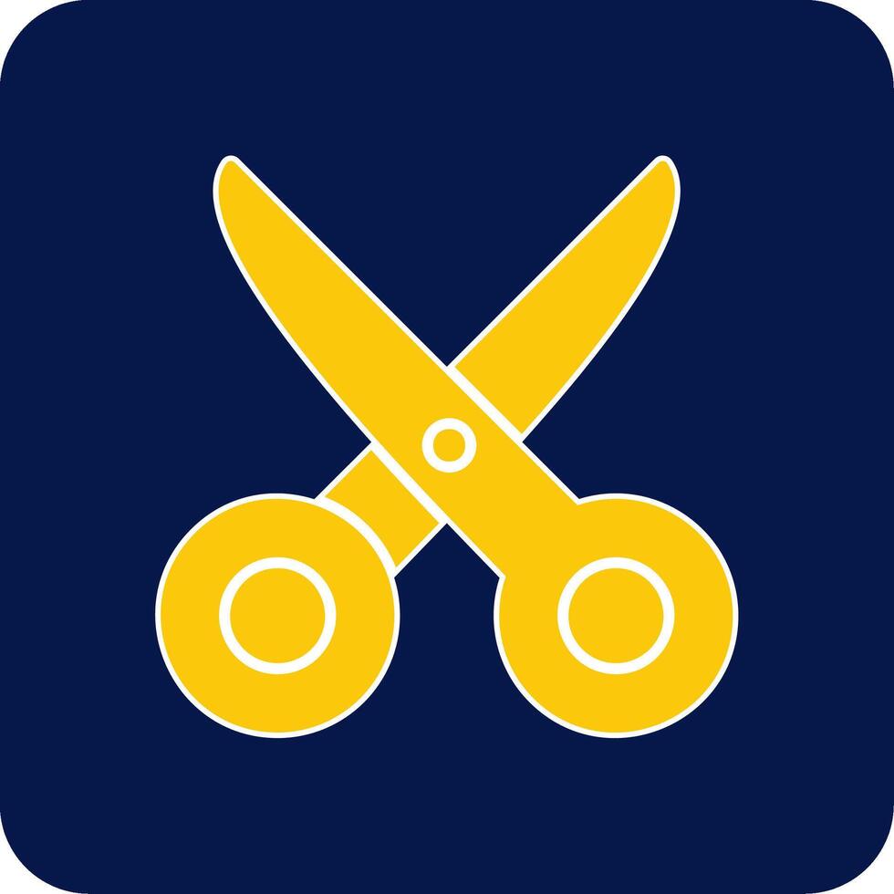 Scissors Glyph Square Two Color Icon vector