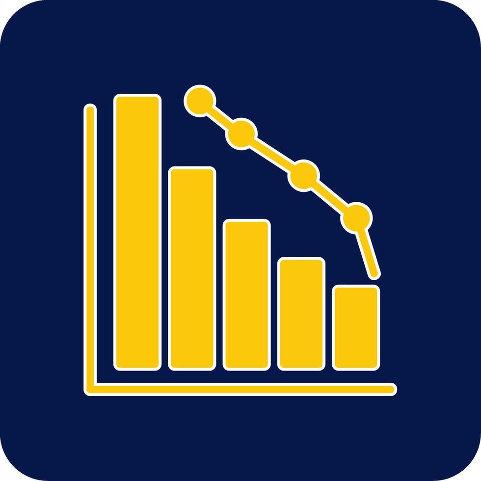 Decrease Glyph Square Two Color Icon vector