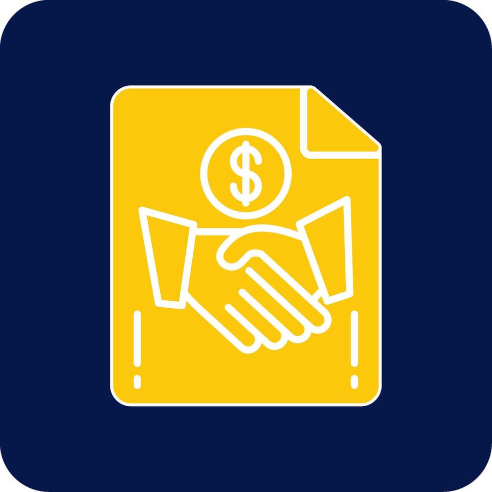 Handshake Glyph Square Two Color Icon vector