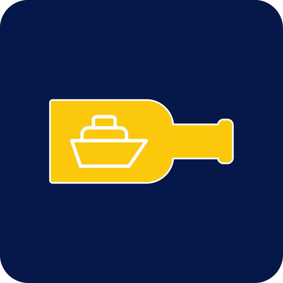 Ship In A Bottle Glyph Square Two Color Icon vector