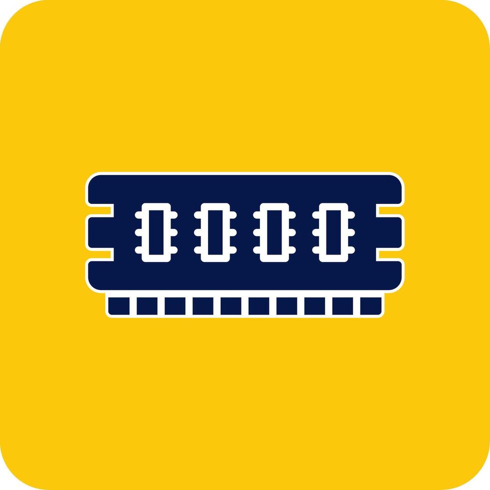 Ram Glyph Square Two Color Icon vector