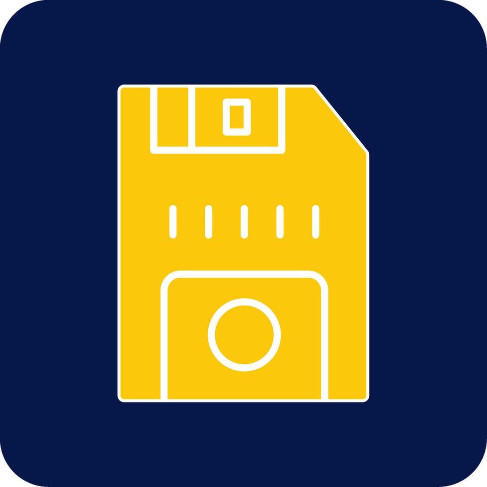 Floppy Disk Glyph Square Two Color Icon vector