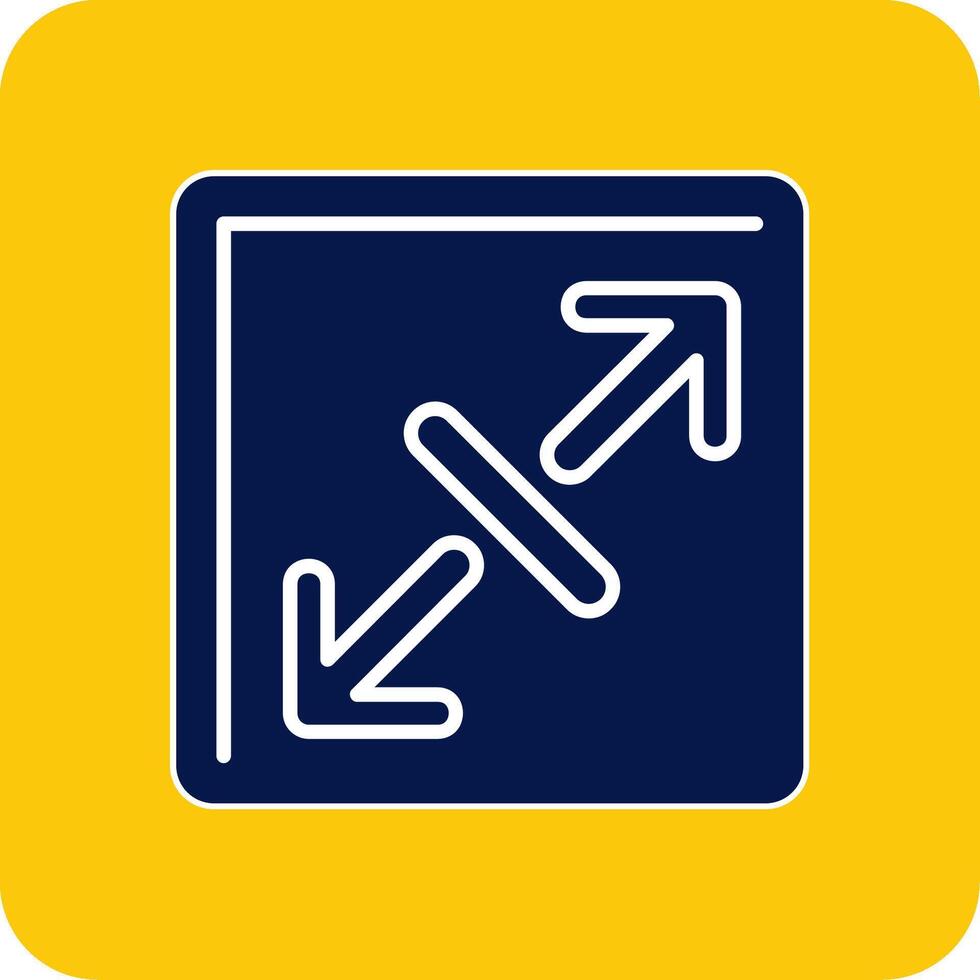 Expand Glyph Square Two Color Icon vector