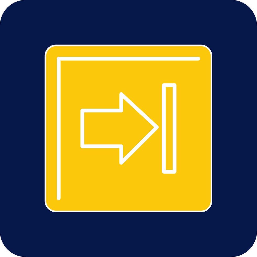 Right Arrow Glyph Square Two Color Icon vector