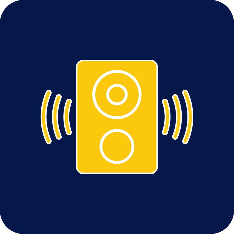 Speaker Glyph Square Two Color Icon vector