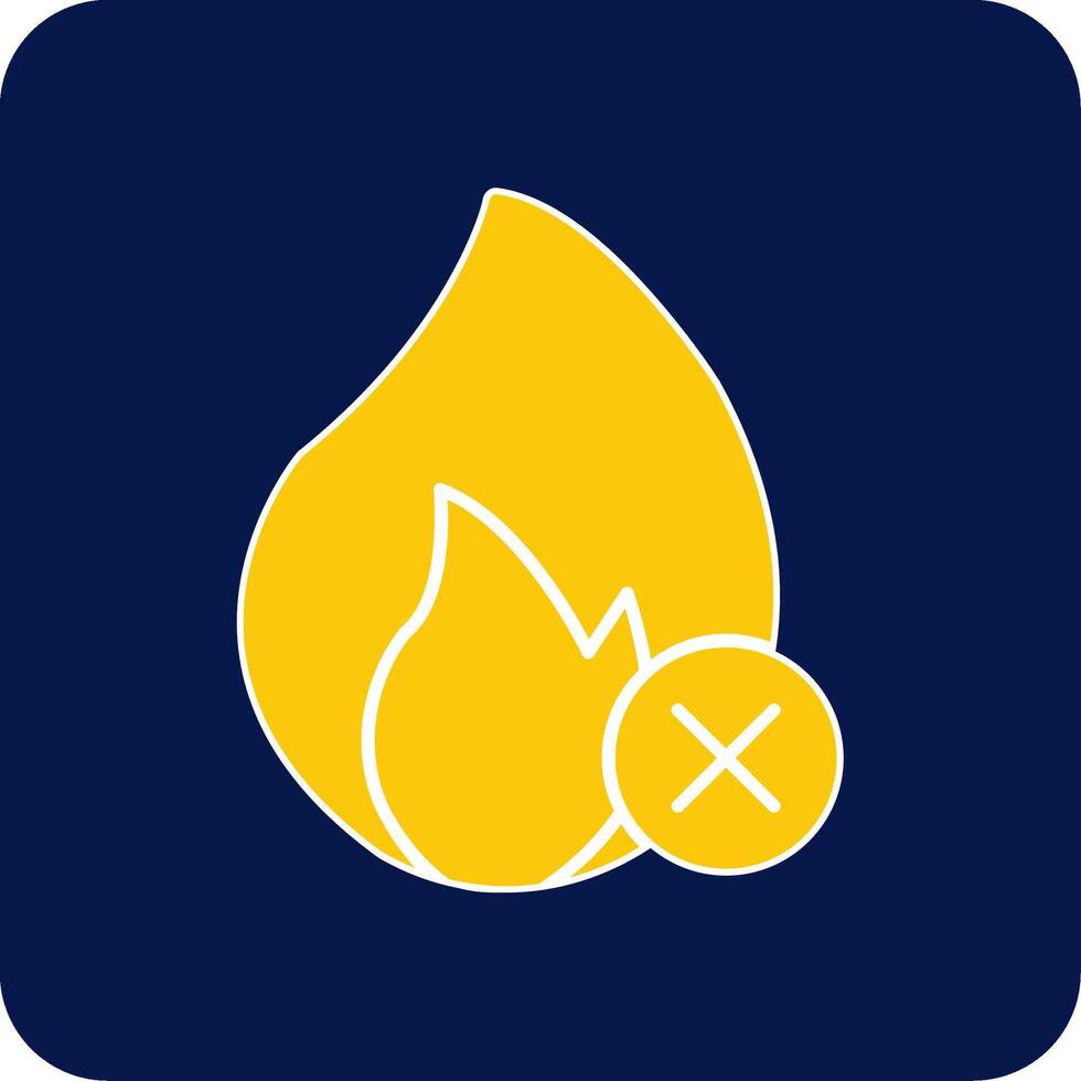 No Fire Glyph Square Two Color Icon vector
