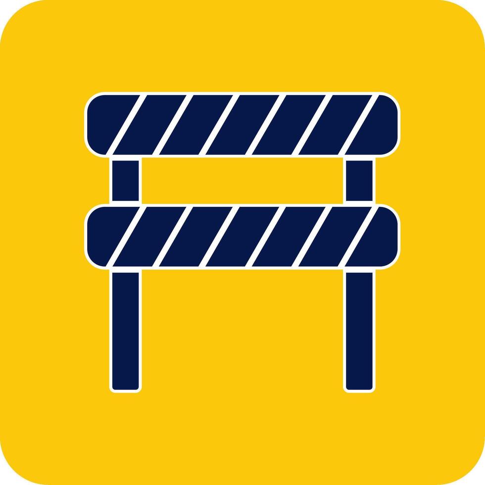 Road Block Glyph Square Two Color Icon vector