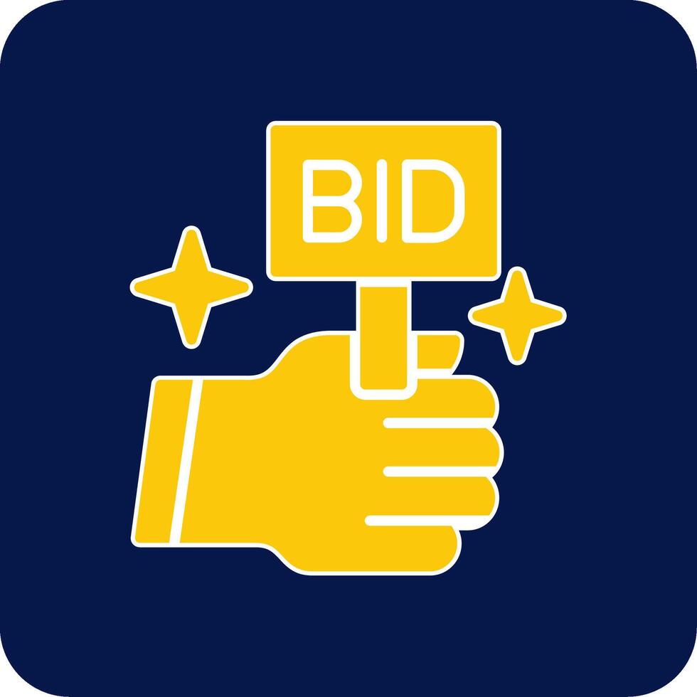 Bid Glyph Square Two Color Icon vector