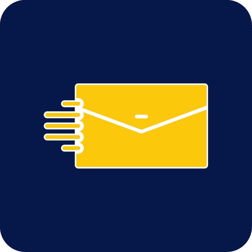 correo glifo cuadrado dos color icono vector