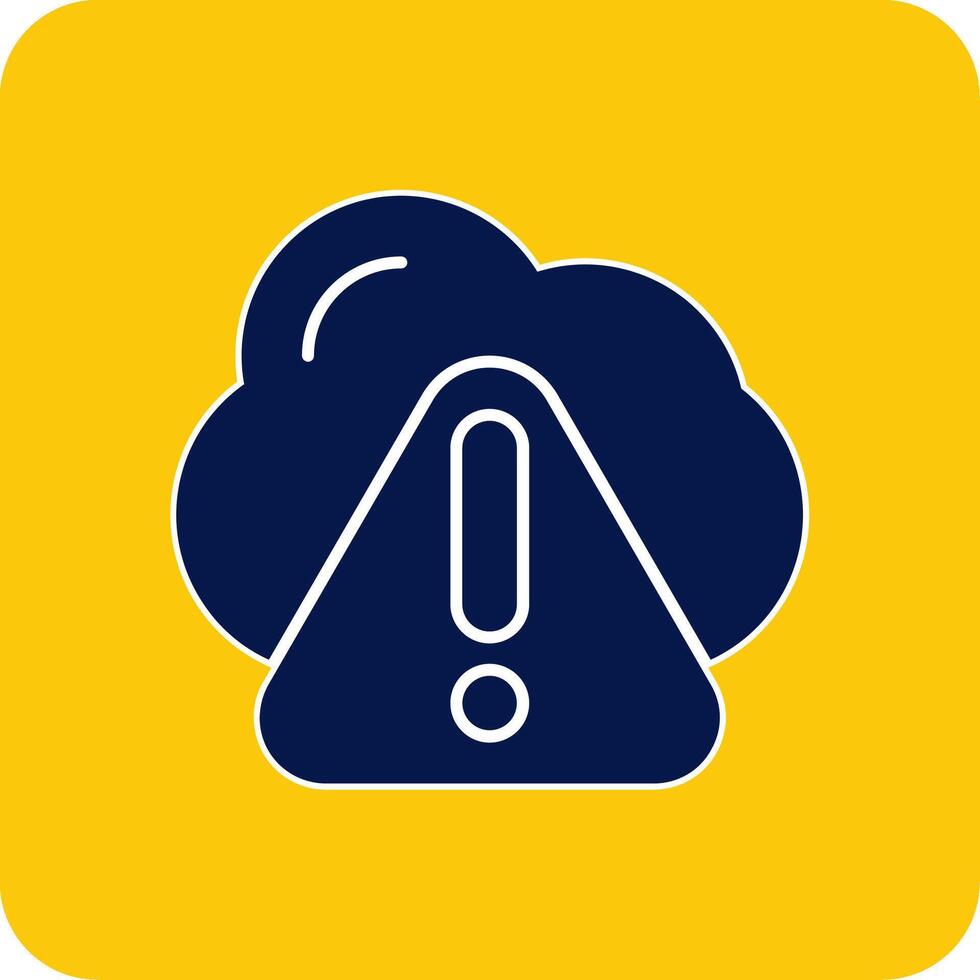 Danger Glyph Square Two Color Icon vector