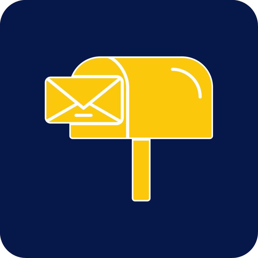 Mail Box Glyph Square Two Color Icon vector