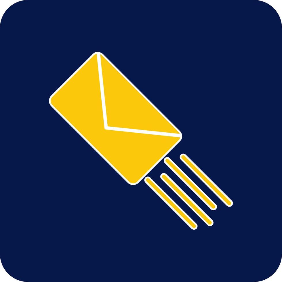 Express Mail Glyph Square Two Color Icon vector