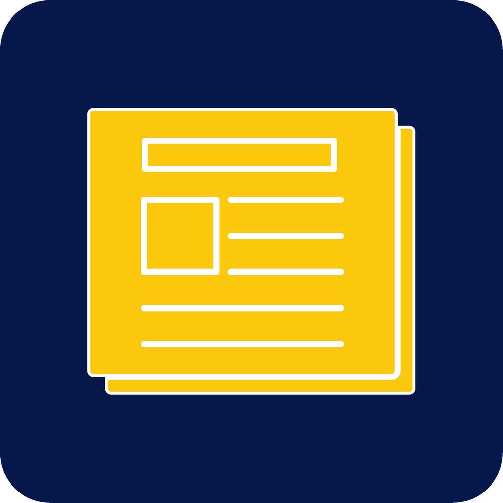 Newspaper Glyph Square Two Color Icon vector