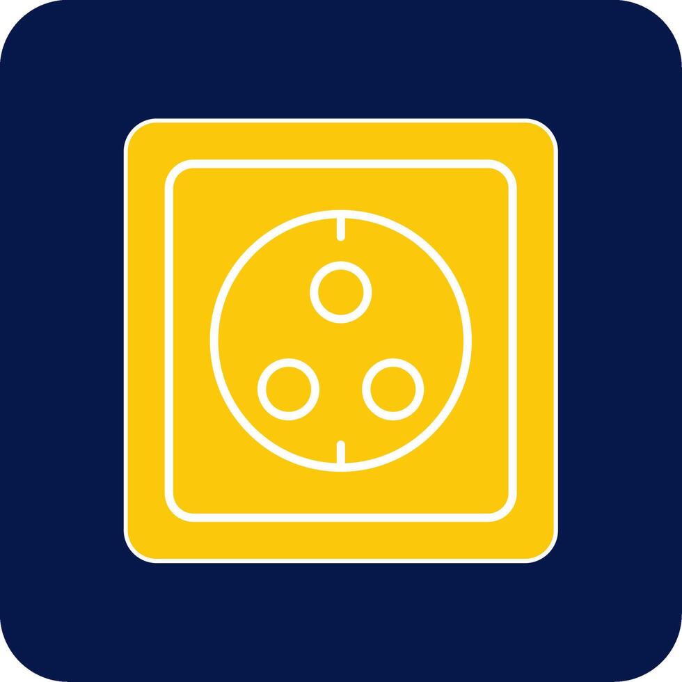 Wall Socket Glyph Square Two Color Icon vector