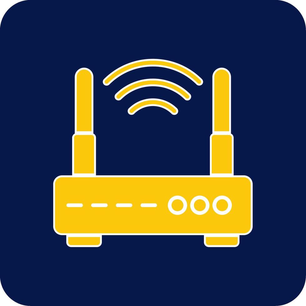 Wifi Router Glyph Square Two Color Icon vector