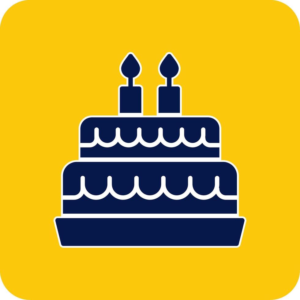 Cake Glyph Square Two Color Icon vector