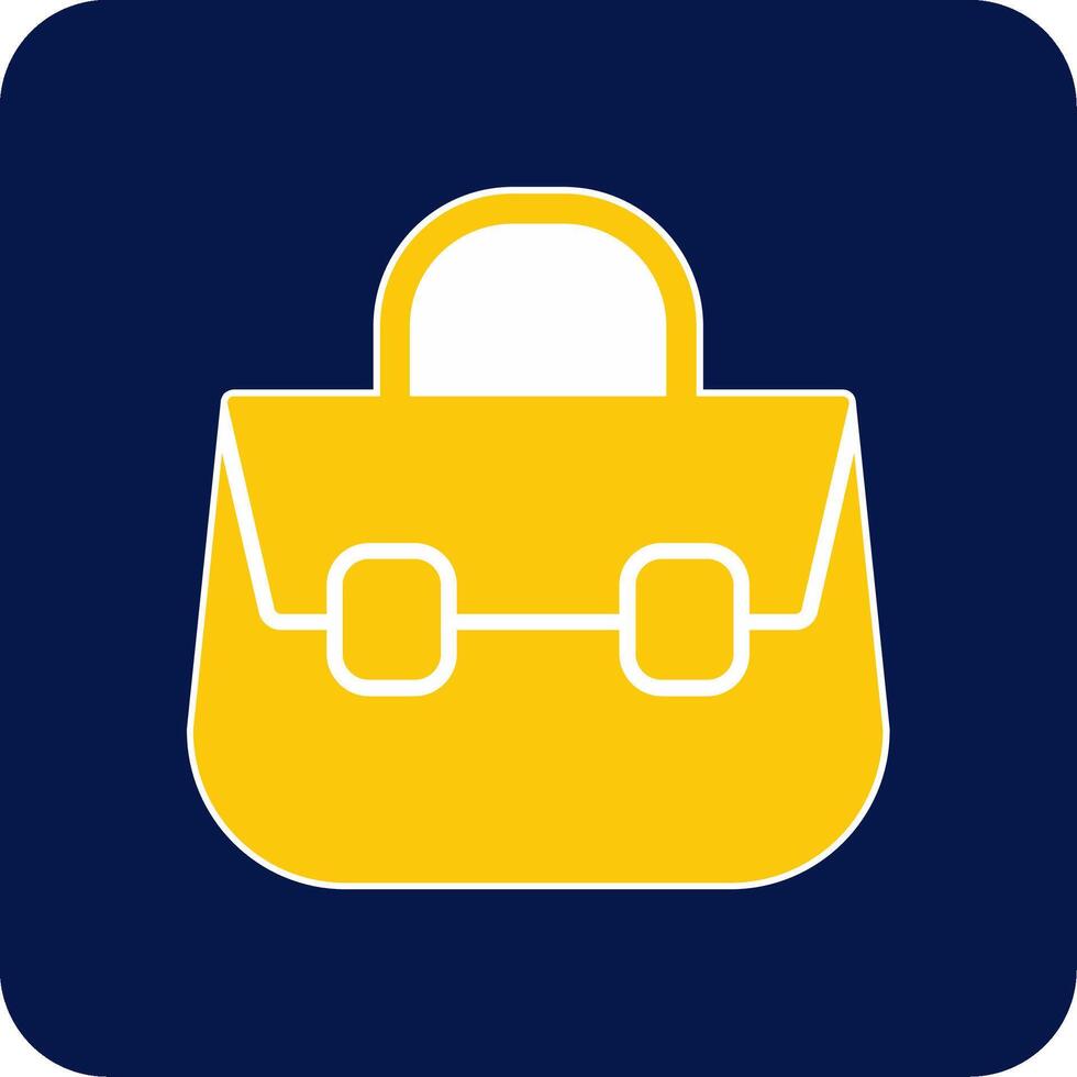 Shoulder Bag Glyph Square Two Color Icon vector