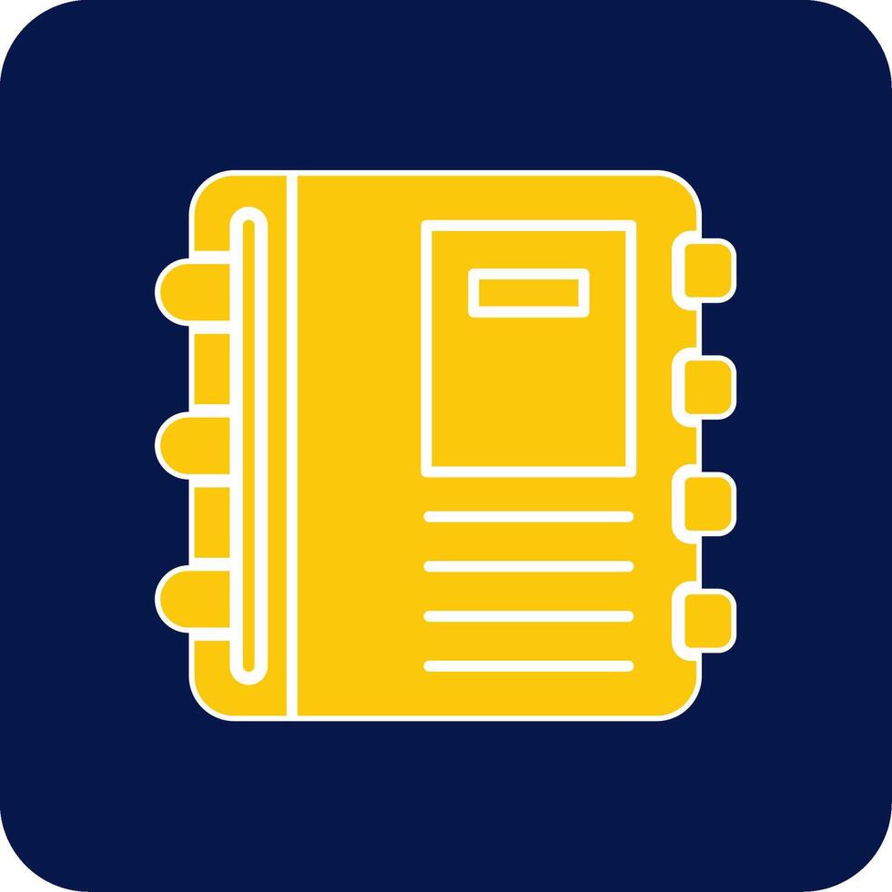 Diary Glyph Square Two Color Icon vector