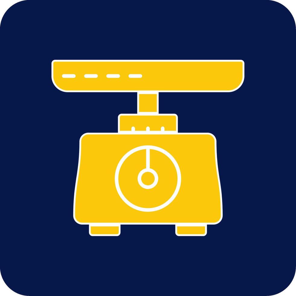 Weighing Scale Glyph Square Two Color Icon vector