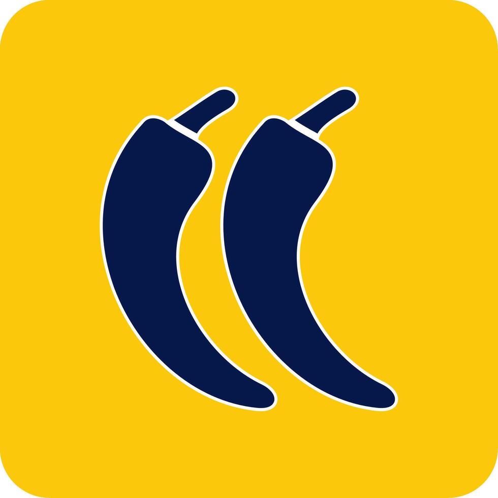 Chilli Glyph Square Two Color Icon vector