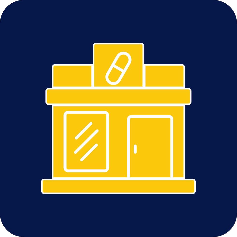 Pharmacy Glyph Square Two Color Icon vector