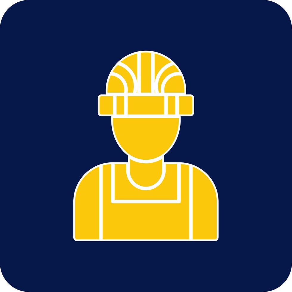 Builder Male Glyph Square Two Color Icon vector