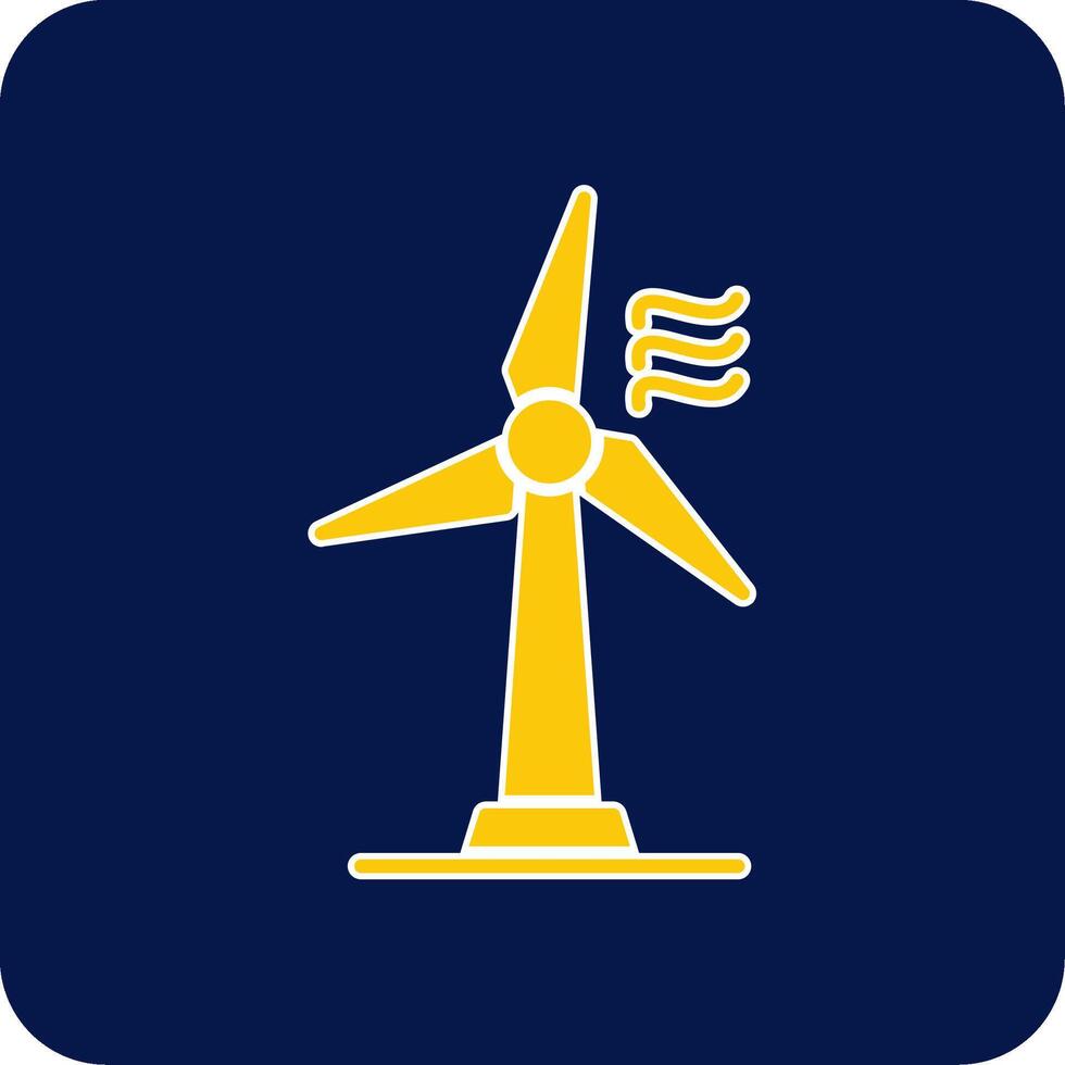 Wind Turbine Glyph Square Two Color Icon vector