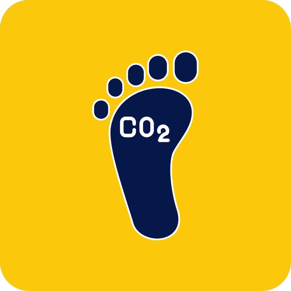 Carbon Footprint Glyph Square Two Color Icon vector