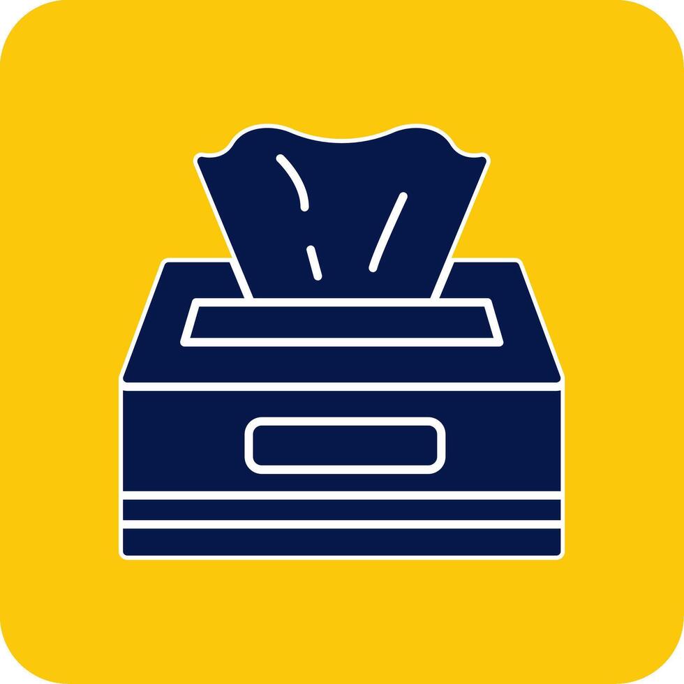 Tissue Box Glyph Square Two Color Icon vector