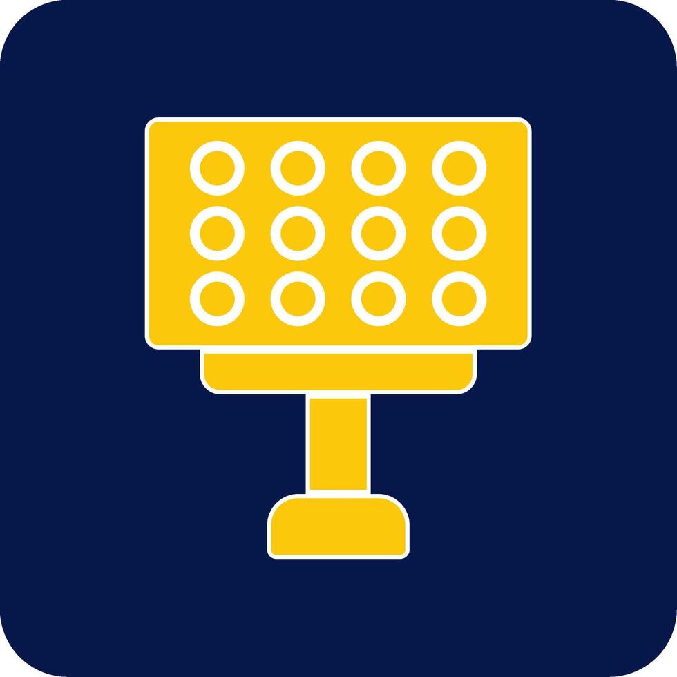 Stadium Lights Glyph Square Two Color Icon vector