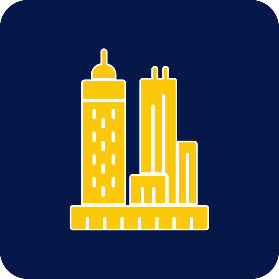 Skyscrapers Glyph Square Two Color Icon vector