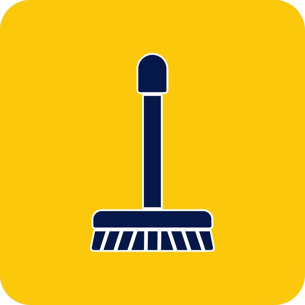 Mop Glyph Square Two Color Icon vector