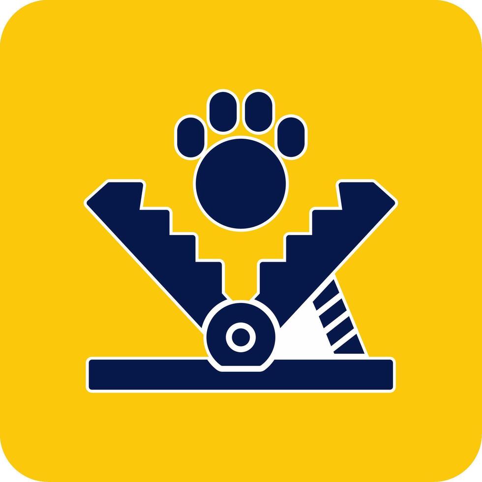 Bear Trap Glyph Square Two Color Icon vector