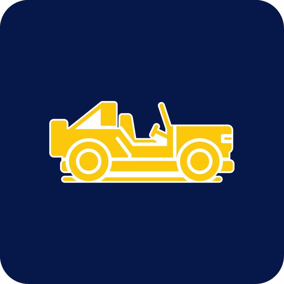 Safari Jeep Glyph Square Two Color Icon vector