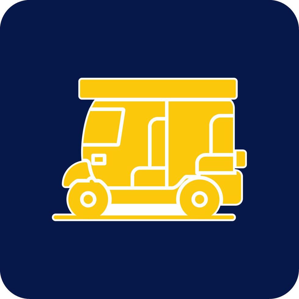 Rickshaw Glyph Square Two Color Icon vector